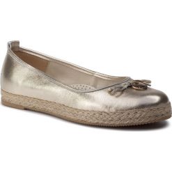 Espadryle BALDACCINI - 751500-9 Złoty. Żółte espadryle damskie Baldaccini, z aplikacjami, ze skóry, bez obcasa, na płaskiej podeszwie. W wyprzedaży za 159,00 zł.