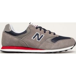 New Balance - Buty ML393SH1. Szare sneakersy męskie New Balance, ze skóry, na sznurówki. Za 299,90 zł.