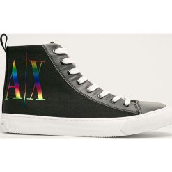 Armani Exchange - Trampki. Czarne trampki męskie Armani Exchange, bez wzorów, z gumy, na sznurówki. Za 569,90 zł.