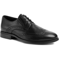 Półbuty GEOX - U Domenico D U029LD 00043 C9999 Black. Czarne buty wizytowe męskie Geox, ze skóry ekologicznej, bez zapięcia. W wyprzedaży za 419,00 zł.