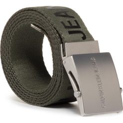 Pasek Męski CALVIN KLEIN JEANS - Ckj Logo Tape Plaque Belt 40Mm K50K505769 LBI. Zielone paski męskie Calvin Klein Jeans, w paski, z jeansu. W wyprzedaży za 169,00 zł.