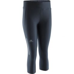 Rybaczki do biegania RUN DRY damskie. Czarne rybaczki damskie KALENJI, xs, bez wzorów, z elastanu. Za 39,99 zł.