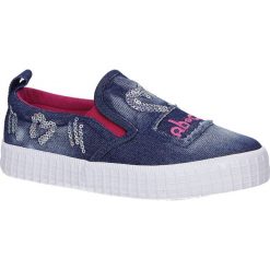 Granatowe trampki slip on z gumką casu d7027. Trampki dziewczęce Casu, bez wzorów, bez zapięcia. Za 39,99 zł.
