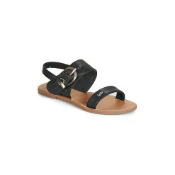 Sandały LPB Shoes PERVENCHE. Czarne sandały damskie marki LPB Shoes, bez wzorów, bez obcasa, bez zapięcia. Za 129,00 zł.