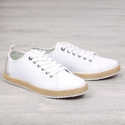 Espadryle męskie tenisówki tekstylne białe Big Star FF174155 - biały. Białe espadryle męskie BIG STAR, bez wzorów, retro, bez zapięcia. Za 109,99 zł.