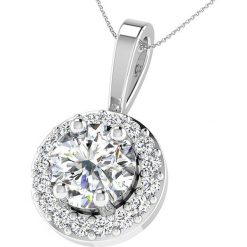 Srebrny naszyjnik z diamentami - dł. 43 cm. Szare naszyjniki damskie Aria, z diamentem, srebrne. W wyprzedaży za 399,95 zł.
