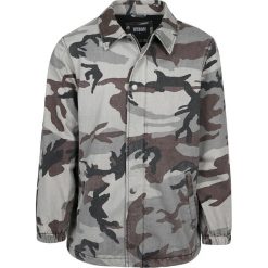 Urban Classics Camo Cotton Coach Jacket Kurtka kamuflaż szary. Szare kurtki męskie bomber Urban Classics, l, z nadrukiem. Za 244,90 zł.