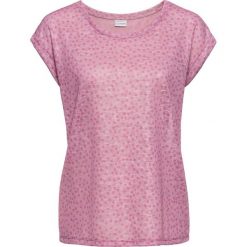 Shirt, krótki rękaw bonprix jasnoróżowy w kropki. Różowe koszulki damskie bonprix, bez wzorów, bez kołnierzyka, z krótkim rękawem. Za 24,99 zł.