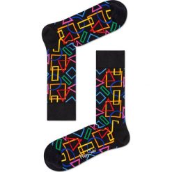 Happy Socks - Skarpety Geometric. Czarne skarpetki męskie marki Happy Socks. Za 39,90 zł.