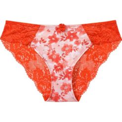 Figi rio bonprix z nadrukiem. Pomarańczowe majtki damskie bonprix, z nadrukiem, z koronki. Za 29,99 zł.