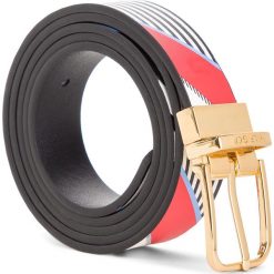 Pasek Damski TOMMY HILFIGER - Fancy Belt 2.5Cm Rev AW0AW05373 903. Czarne paski damskie TOMMY HILFIGER, w paski, z materiału. Za 279,00 zł.