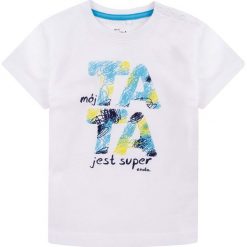Endo - Top dziecięcy 92-98 cm. Szare bluzki dziewczęce Endo, z nadrukiem, z bawełny, z okrągłym kołnierzem. W wyprzedaży za 19,90 zł.