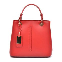 Torebki klasyczne damskie: Skórzana torebka w kolorze czerwonym – (S)24 x (W)30 x (G)14 cm