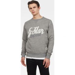 G-Star Raw - Bluza. Szare bluzy męskie G-Star RAW, s, z aplikacjami, z elastanu, retro, z okrągłym kołnierzem, bez rękawów, bez kaptura. W wyprzedaży za 299,90 zł.