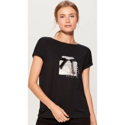 Koszulka oversize - Czarny. Czarne t-shirty damskie Mohito, l. Za 59,99 zł.