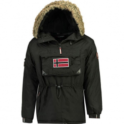 Parka "Beco" w kolorze czarnym. Niebieskie parki męskie marki GALVANNI, l, z okrągłym kołnierzem. W wyprzedaży za 363,95 zł.