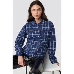 Lasula Kurtka jeansowa w kratkę - Blue,Navy. Niebieskie kurtki damskie jeansowe marki Lasula, w kratkę. Za 141,95 zł.