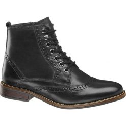 Botki damskie 5th Avenue czarne. Czarne botki damskie na obcasie marki 5th Avenue, z materiału, na sznurówki. Za 239,90 zł.