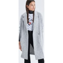 Melanżowy płaszcz oversize - Jasny szary. Szare płaszcze damskie marki Cropp, s, bez wzorów. Za 139,99 zł.