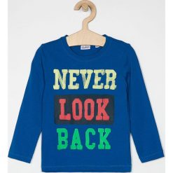 Blukids - Longsleeve dziecięcy 98-134 cm. Niebieskie t-shirty chłopięce Blukids, z nadrukiem, z bawełny, z długim rękawem. W wyprzedaży za 27,90 zł.