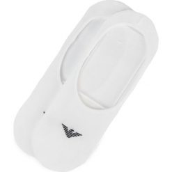 Zestaw 2 par stopek męskich EMPORIO ARMANI - 303227 CC193 00010 Bianco. Białe skarpetki męskie Emporio Armani, bez wzorów, z elastanu. Za 99,00 zł.