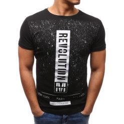 T-shirty męskie z nadrukiem: T-shirt męski z nadrukiem czarny (rx2626)