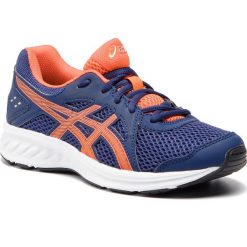 Buty ASICS - Jolt 2 Gs 1014A035 Indigo Blue/Nova Orange 404. Niebieskie półbuty dziewczęce Asics, bez wzorów, ze skóry ekologicznej, na sznurówki. W wyprzedaży za 129,00 zł.