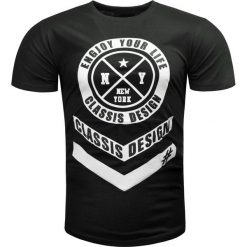 Koszulka męska t-shirt czarny Recea. Czarne koszulki męskie Recea, xl, z nadrukiem, z bawełny, klasyczne, bez kołnierzyka. Za 24,99 zł.