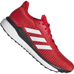 Czerwone Buty biegowe adidas Solar Drive 19 M EF0790. Czerwone buty sportowe męskie Adidas, na lato, z tkaniny, bez zapięcia, do biegania. W wyprzedaży za 499,00 zł.