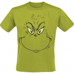 Der Grinch Face T-Shirt zielony. Zielone t-shirty męskie z nadrukiem marki Der Grinch, m, z okrągłym kołnierzem. Za 74,90 zł.