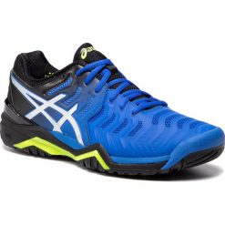 Buty ASICS - Gel-Resolution 7 E701Y Illusion Blue/Silver 407. Niebieskie buty sportowe męskie Asics, ze skóry ekologicznej, bez zapięcia, tenisowe. W wyprzedaży za 399,00 zł.