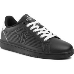 Sneakersy TRUSSARDI JEANS - 77A00215 K308. Czarne sneakersy męskie Trussardi Jeans, na co dzień, bez wzorów, z jeansu, klasyczne, bez zapięcia. W wyprzedaży za 259,00 zł.