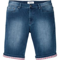 Bermudy dresowe w optyce dżinsowych Regular Fit bonprix niebieski "stone”. Niebieskie jeansy męskie bonprix, m, bez wzorów, z jeansu. Za 99,99 zł.