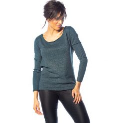 Sweter "Dona" w kolorze morskim. Niebieskie swetry damskie So Cachemire, s, bez wzorów, z kaszmiru, bez rękawów, bez kaptura. W wyprzedaży za 159,95 zł.