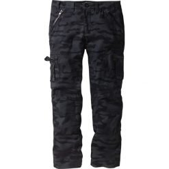 Bojówki męskie: Bojówki Baggy Fit Straight bonprix czarny moro