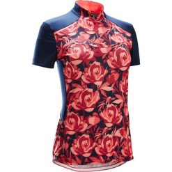 Koszulka krótki rękaw na rower 500 FLORAL damska. Różowe koszulki damskie TRIBAN, xl, bez wzorów, z elastanu, bez kołnierzyka, z krótkim rękawem. Za 79,99 zł.