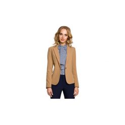 Kurtki lekkie Moe M051 Elegancki taliowany żakiet. Brązowe marynarki i żakiety damskie Moe, l, eleganckie. Za 119,00 zł.