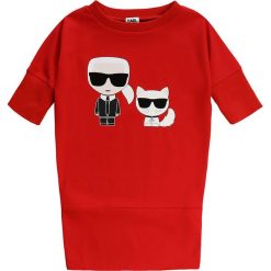 Karl Lagerfeld - Sukienka dziecięca 156-162 cm. Czarne sukienki dziewczęce KARL LAGERFELD, z nadrukiem, z elastanu, z krótkim rękawem, krótkie, mini, proste. Za 369,90 zł.
