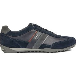 Geox Wells Tenisówki Niebieski Szary. Szare trampki męskie Geox, ze skóry. Za 462,95 zł.