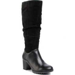 Kozaki CAPRICE - 9-26616-23 Black Comb 019. Czarne kozaki damskie Caprice, ze skóry, bez obcasa, na obcasie, bez zapięcia. W wyprzedaży za 349,00 zł.