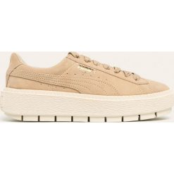 Puma - Buty skórzane Platform Trace. Buty sportowe damskie Puma, bez wzorów, ze skóry, sportowe. Za 529,90 zł.