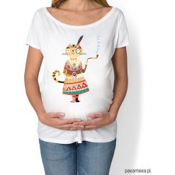 Koszulka ciążowa. kotka Indianka. Koszulki damskie Pakamera, z nadrukiem. Za 89,00 zł.