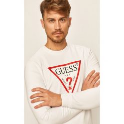 Guess Jeans - Bluza. Niebieskie bluzy męskie Guess Jeans, s, z nadrukiem, z elastanu, z okrągłym kołnierzem, bez rękawów, bez kaptura. Za 339,90 zł.