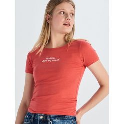 T-shirt z napisem - Pomarańczo. Szare t-shirty damskie Sinsay, s, z napisami, bez kołnierzyka. Za 9,99 zł.
