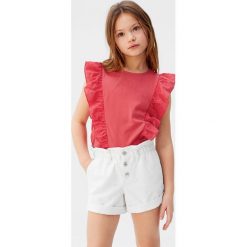 Mango Kids - Szorty dziecięce Gala 110-164 cm. Białe spodenki dziewczęce Mango Kids, bez wzorów, z bawełny, casualowe. Za 69,90 zł.