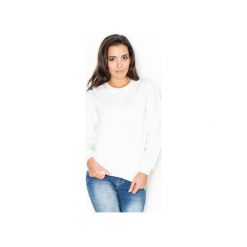 Bluza K234 Ecru. Brązowe bluzy damskie KATRUS, l, bez wzorów, z bawełny, bez rękawów, długie, bez kaptura. Za 89,00 zł.