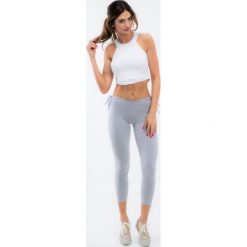 Jasnoszare Legginsy z Wiązaniem Gorsetowym 6537. Szare legginsy damskie Fasardi, xl, bez wzorów. Za 39,20 zł.