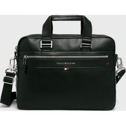 Tommy Hilfiger - Torba. Czarne torby na laptopa TOMMY HILFIGER, w paski, ze skóry ekologicznej. Za 799,90 zł.