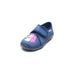 Superfit Girls Kapcie Jednorożec ocean - niebieski - Gr.Moda (2 - 6 lat). Niebieskie buciki niemowlęce chłopięce marki Superfit, z bawełny. Za 89,00 zł.