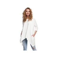 M289 Asymetryczna peleryna ecru. Bluzy damskie Moe, xl, bez wzorów, z elastanu, z długim rękawem, długie, bez kaptura. Za 135,00 zł.